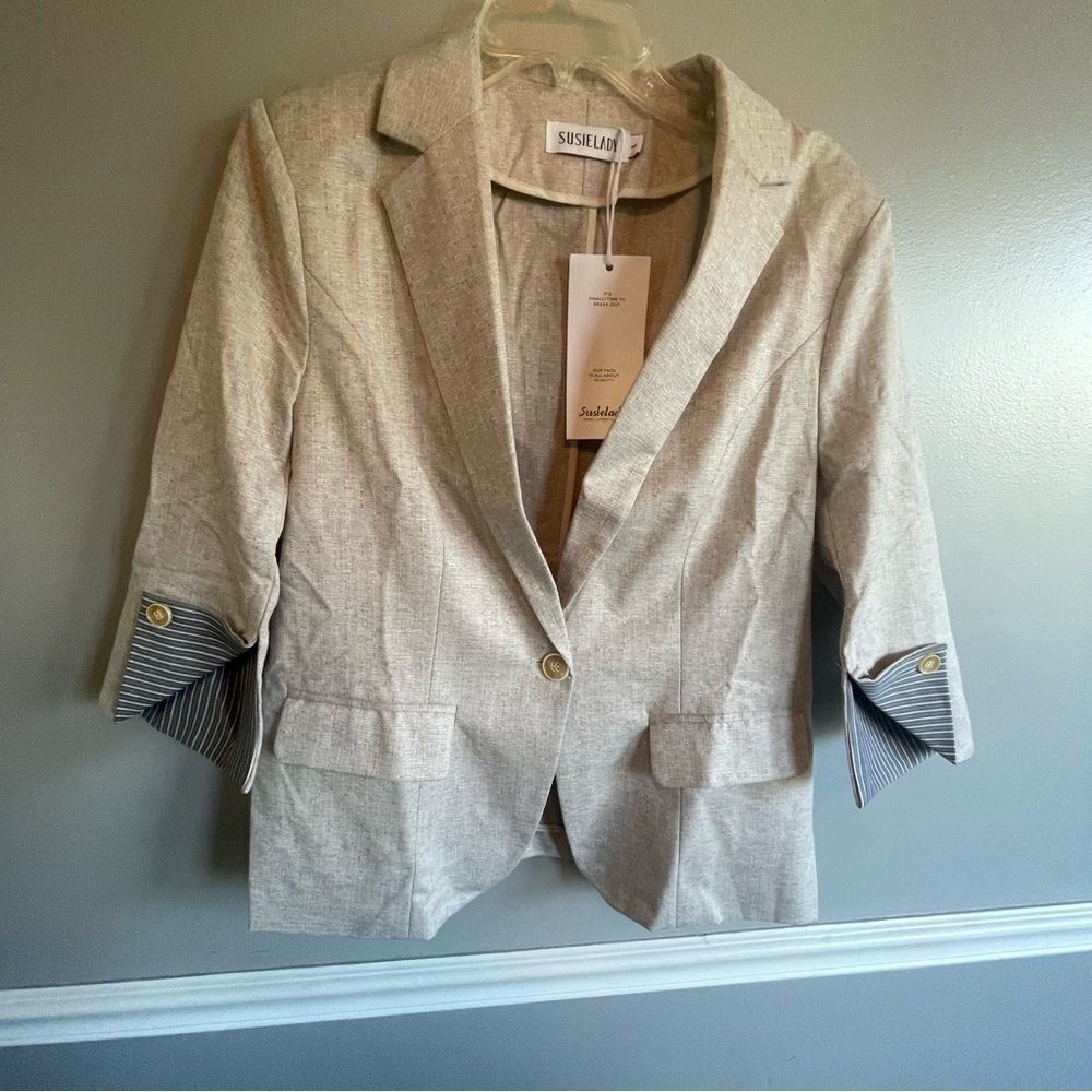 Susielady Blazer tan women’s size Large L